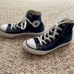 Like New! Boys blue high top converse Little Boy size 3